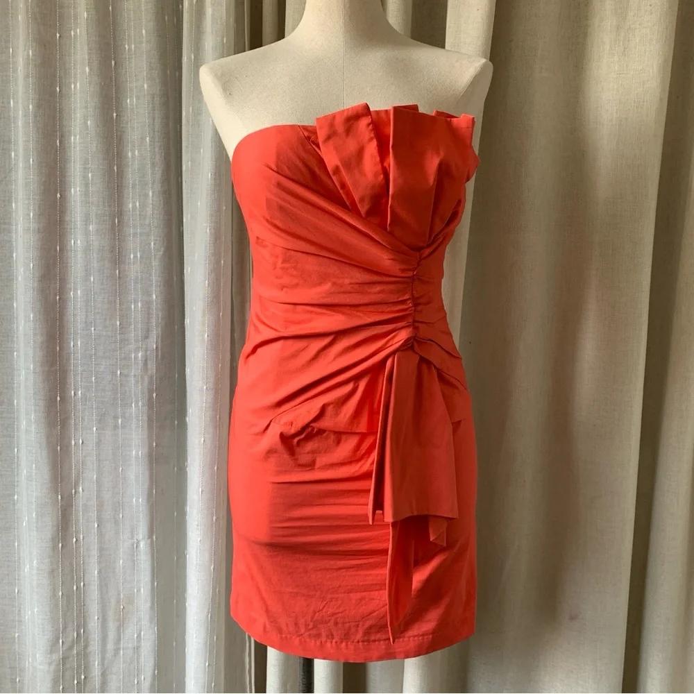 CLUSE CORAL RUFFLE STRAPLESS MINI DRESS S - Picture 1 of 9